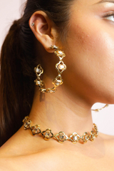 GLAMOUR MOSAIC CRYSTAL HOOPS