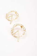 Karmaa Dhingra Adorns ANASTASIA CRESCENT CRYSTAL HOOP EARRINGS