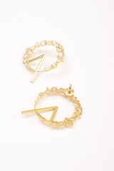 Karmaa Dhingra Adorns ANASTASIA CRESCENT CRYSTAL HOOP EARRINGS