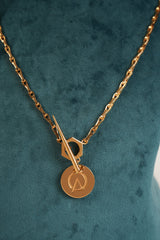 Tanya Tuli Adorns MEDALLION MONOGRAM LOCK PENDANT