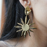 Arqa hand motif hanging earrings