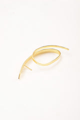 WAVE MEDALLION LONG BAR HOOPS
